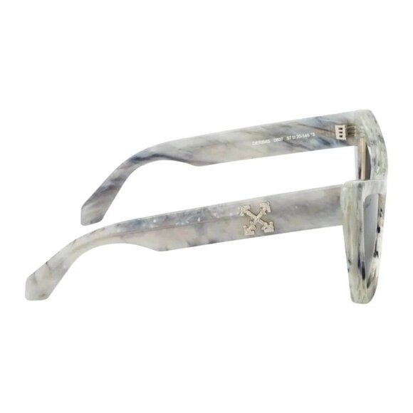NEW OFF-WHITE CAT EYE SUNGLASSES EDVARD 807 MARBLE GREY OFF-WHITE WOMEN EYEWEAR - Picture 3 of 4